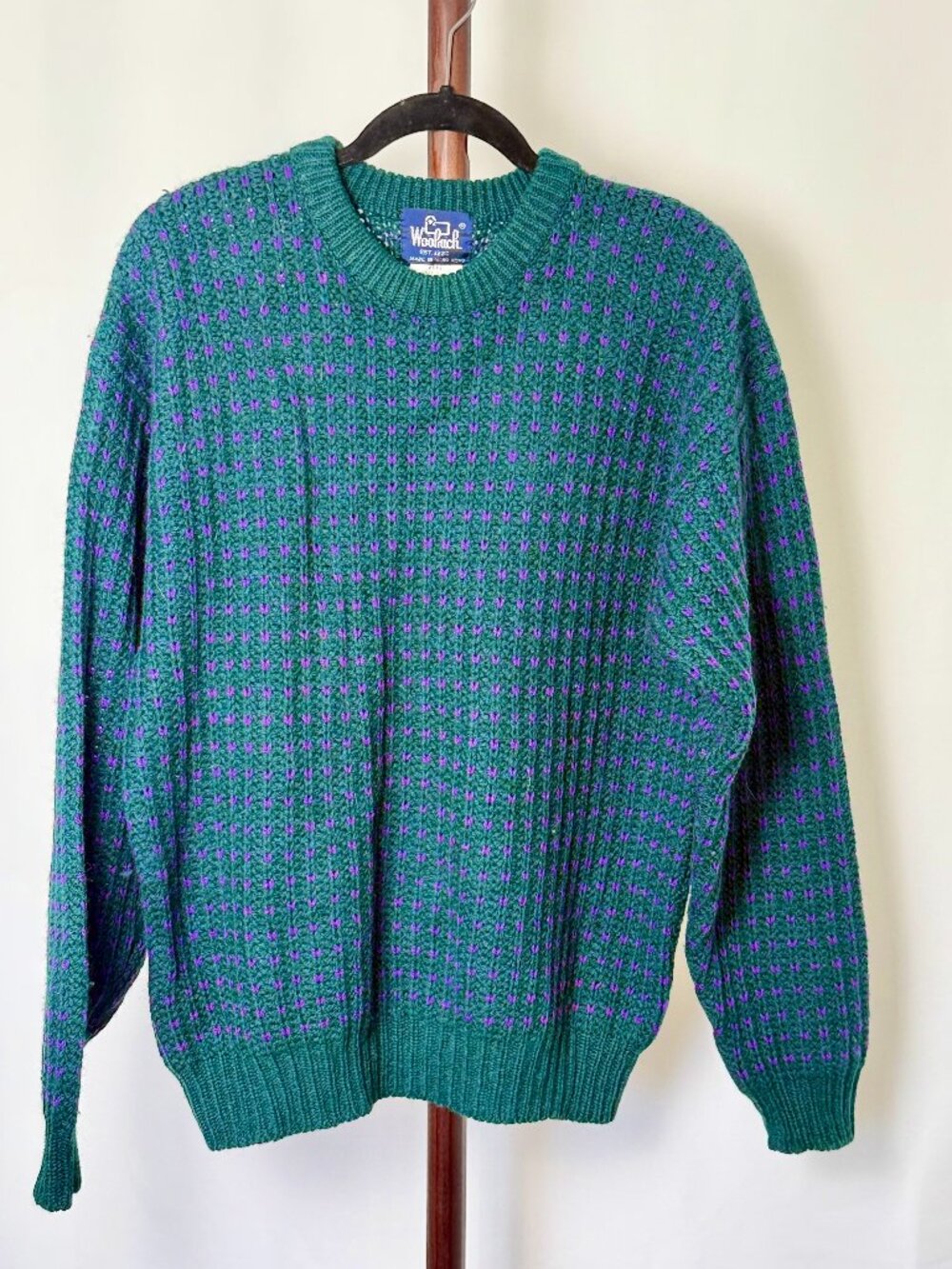 Woolrich Vintage | Wool Sweater Green Pattern Knit | Size L